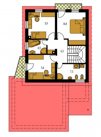 Image miroir | Plan de sol du premier étage - TREND 272